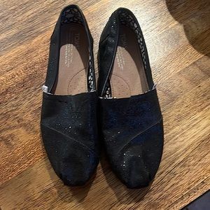 TOMS Alp black glitter espadrille